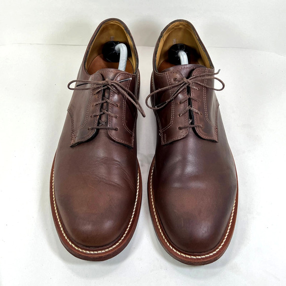 Classic Brown Leather Derby Shoes - Picture 3 of 11